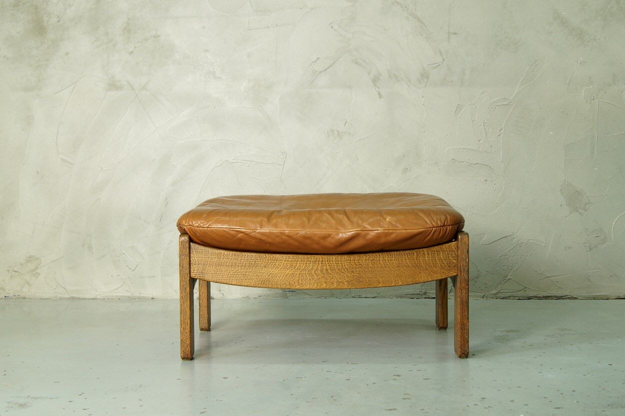 Danish leather ottoman, 1970