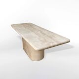 Large Thick Rectangle Travertine Dining Table by My Habitat Design