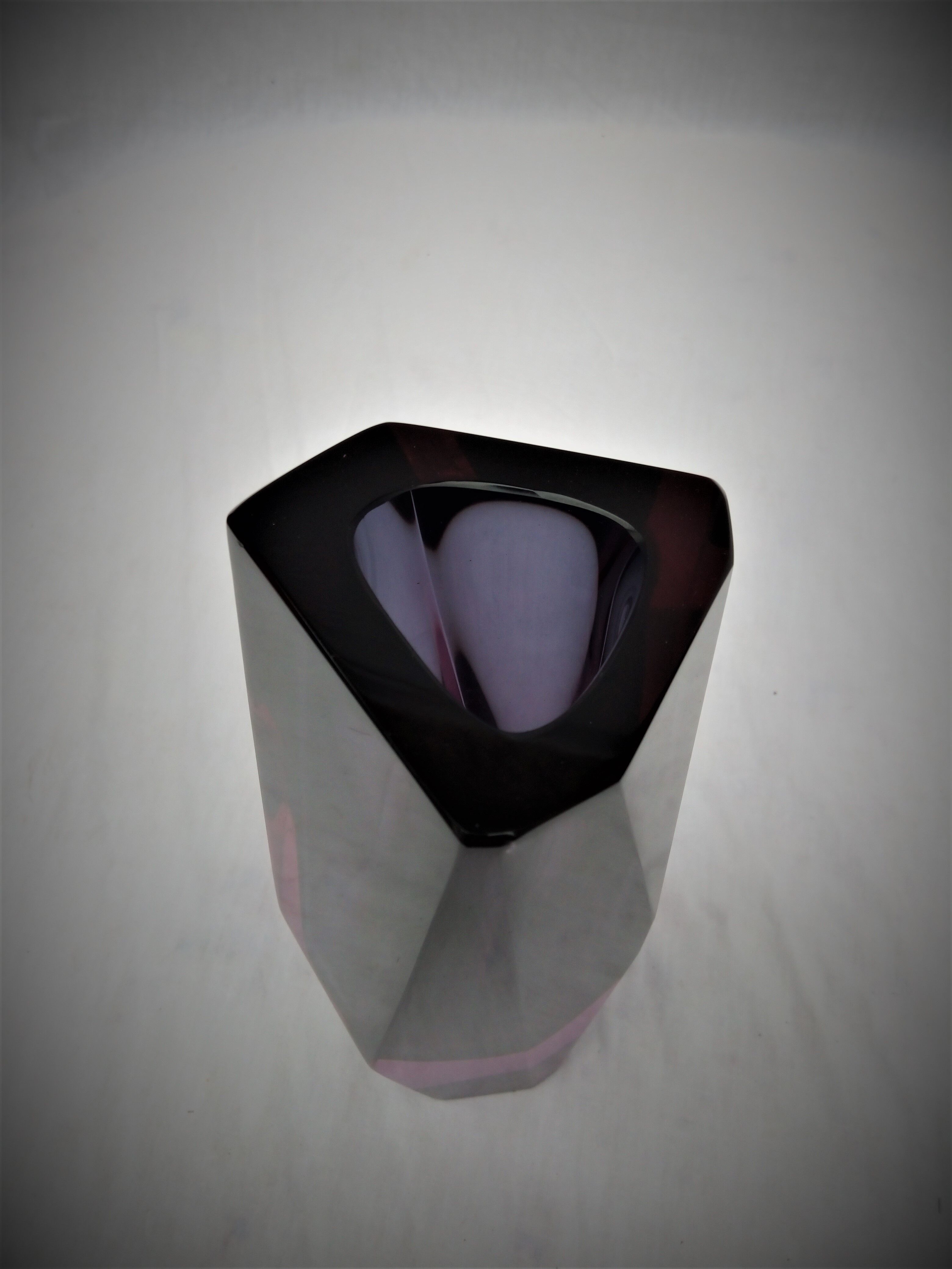 Faceted vase 80s Murano