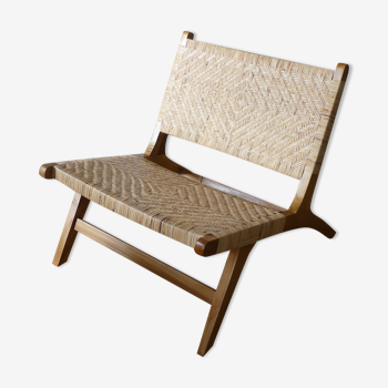 Fauteuil rotin et teck de bali