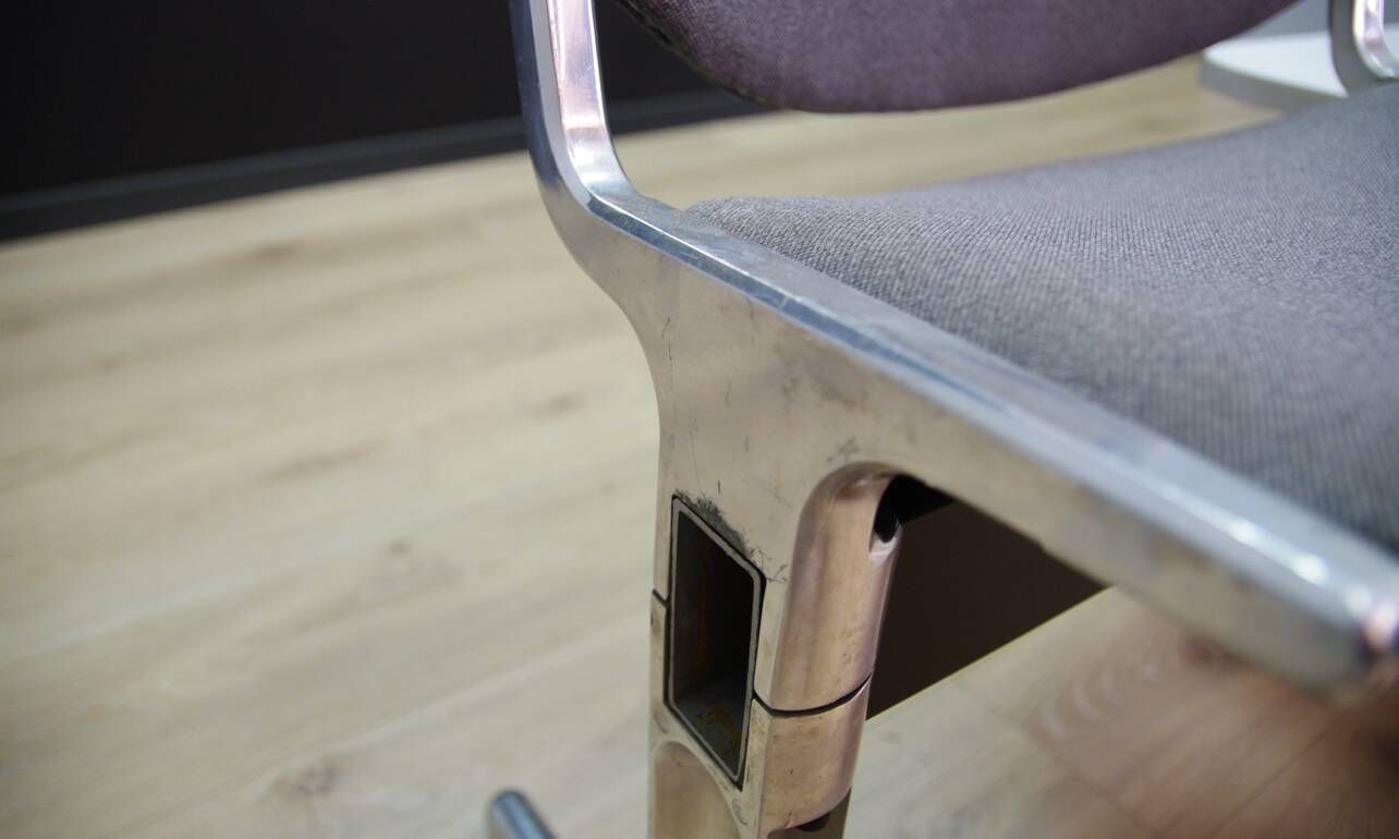 Grey aluminium bench, Danish design, 1960s, production: Denmark