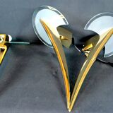 Metalarte - TallerUno by Joan Auger, Large pair of metal and glass wall lights Spain