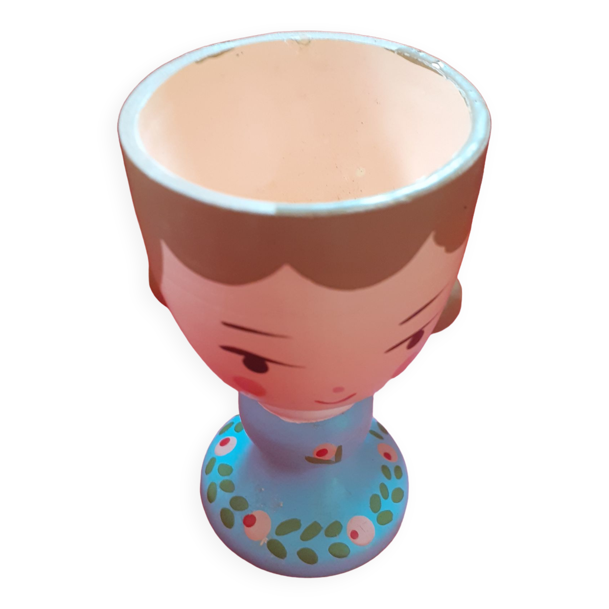Wooden shell, hand painted, little girl, year 50