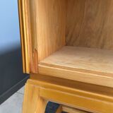 Bureau en bois blond années 1960