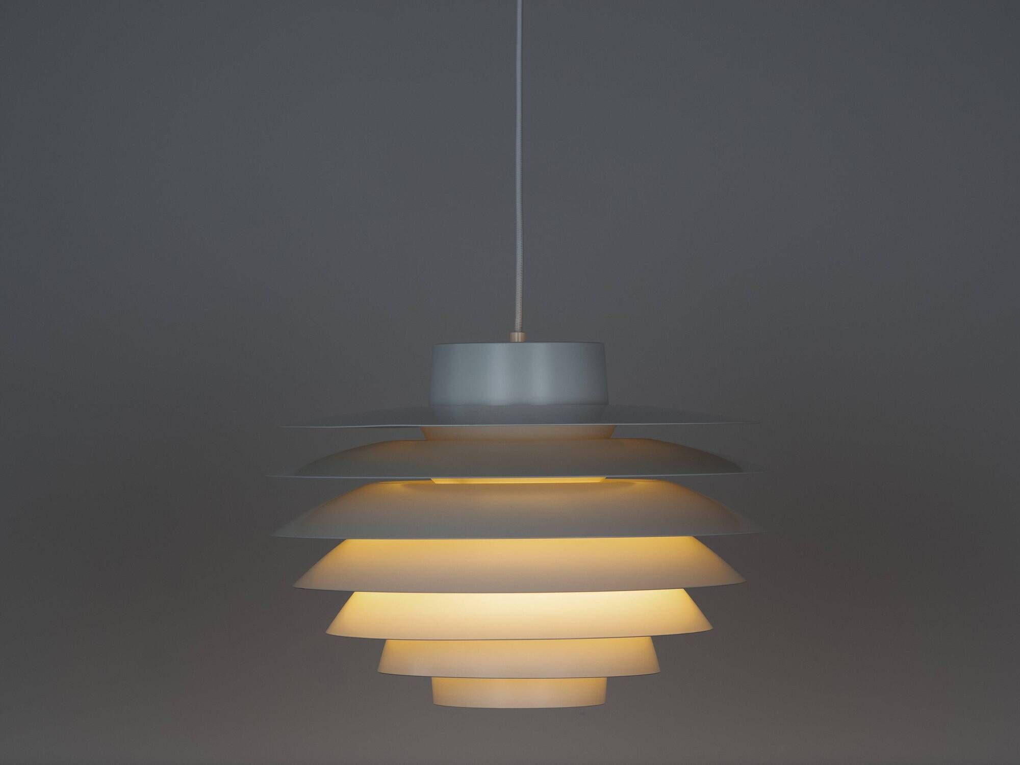 Lampe suspendue vintage danoise Verona par Svend Middelboe, Lyfa, 1962