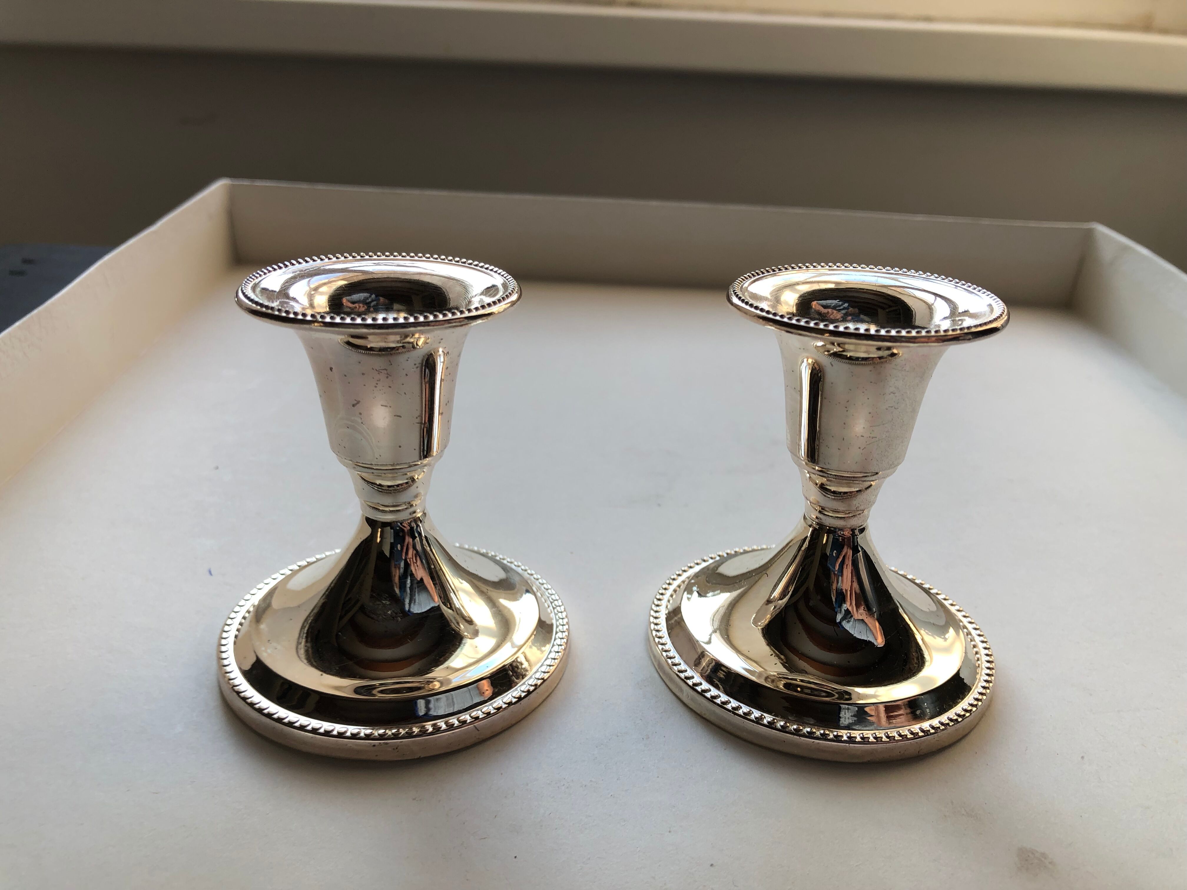 Pair of Christofle candle holders