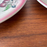 4 assiettes à dessert Longwy vintage en faïence grand feu