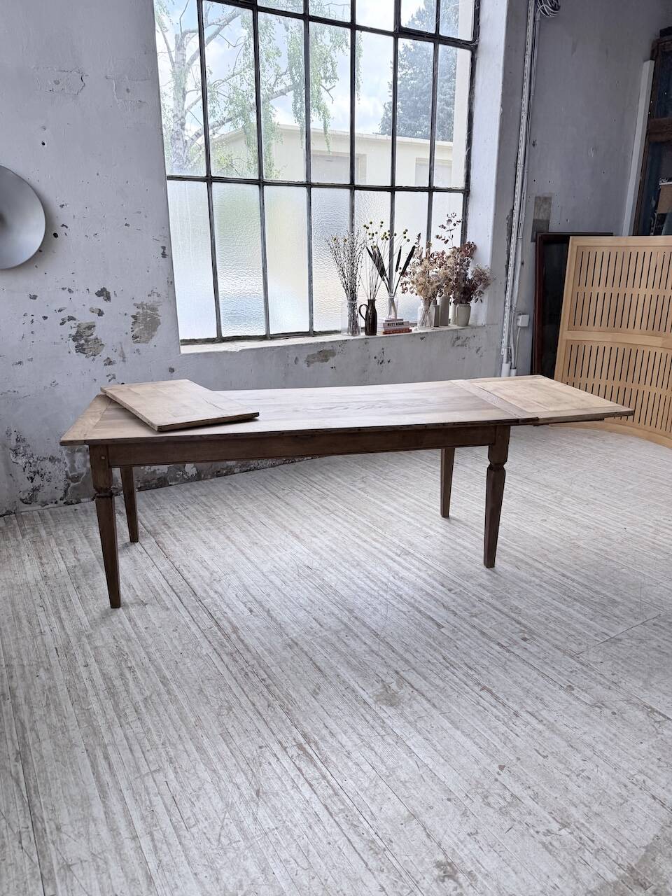 Solid oak farmhouse table with extensions (190-280cm) 1950