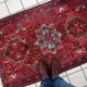 Handmade antique Persian Karajeh rug 90cm x 143cm, 1920s