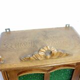 Art Deco display case in solid wood and glass, 1930s