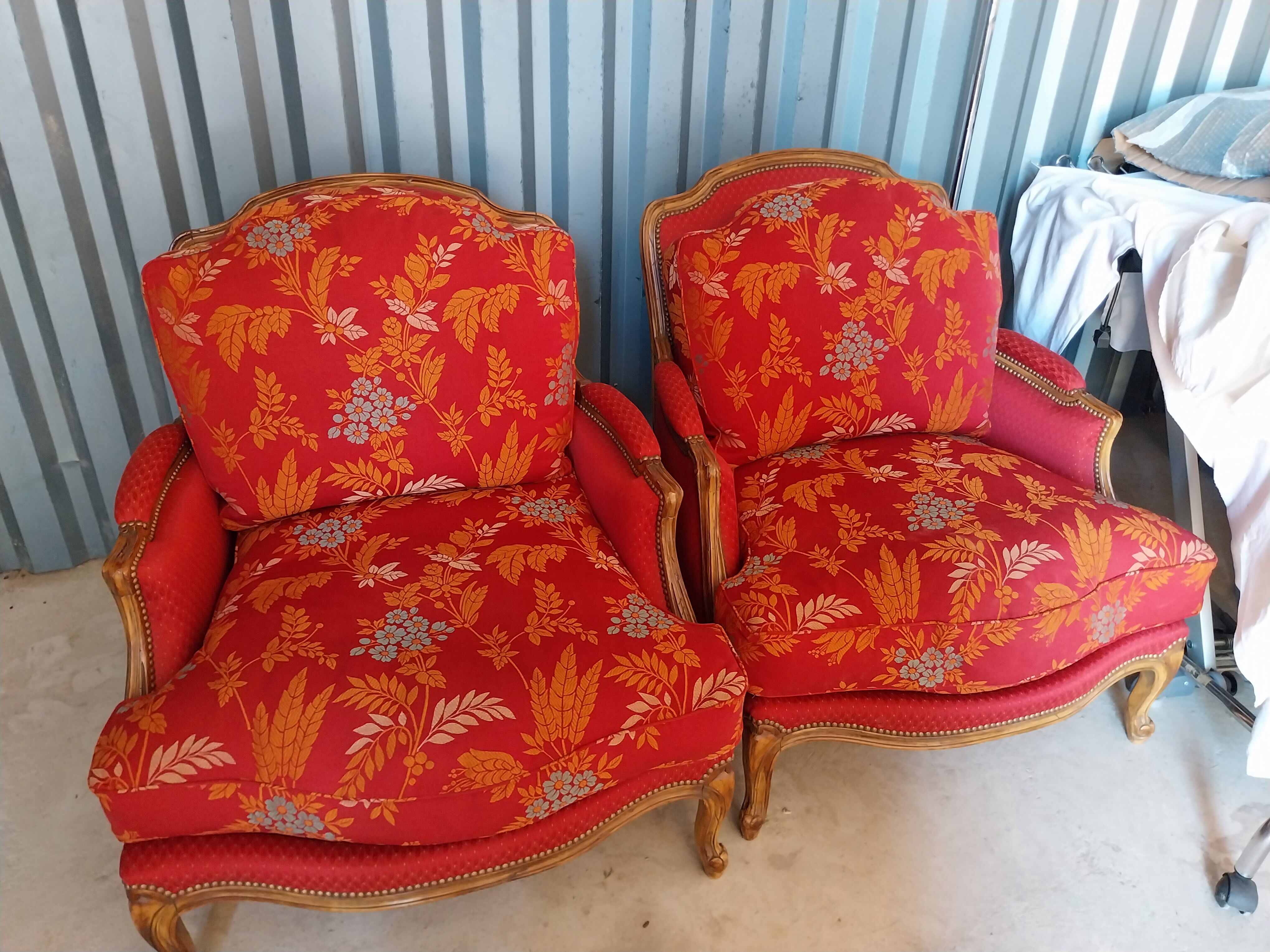 Bergères armchairs