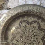 Ancienne plateau marocain en laiton
