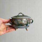Three-legged glazed ceramic box