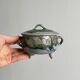 Three-legged glazed ceramic box