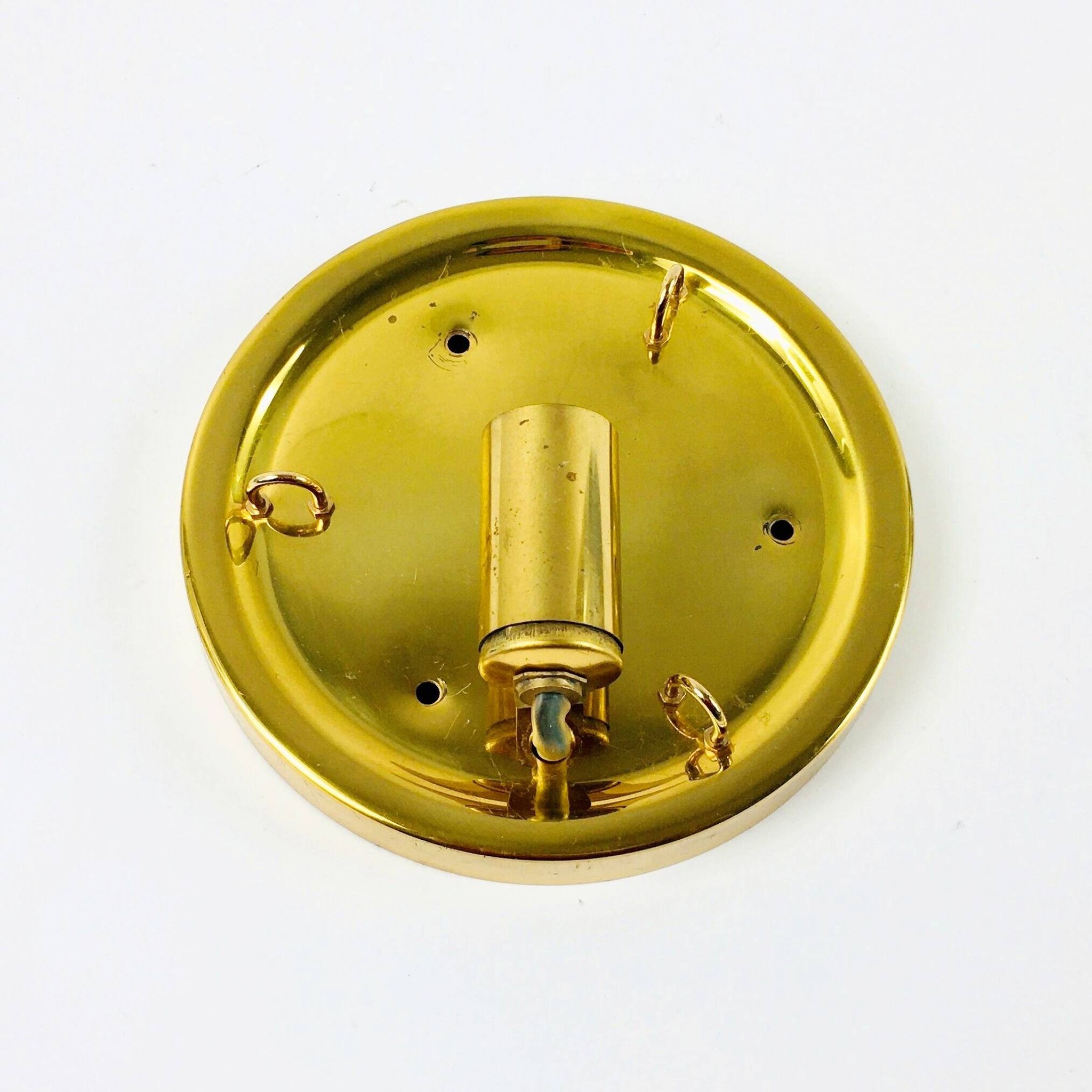 Crystal & gilt brass flush mount from palwa, germany, 1970s