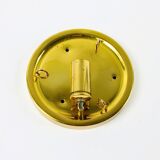 Crystal & gilt brass flush mount from palwa, germany, 1970s