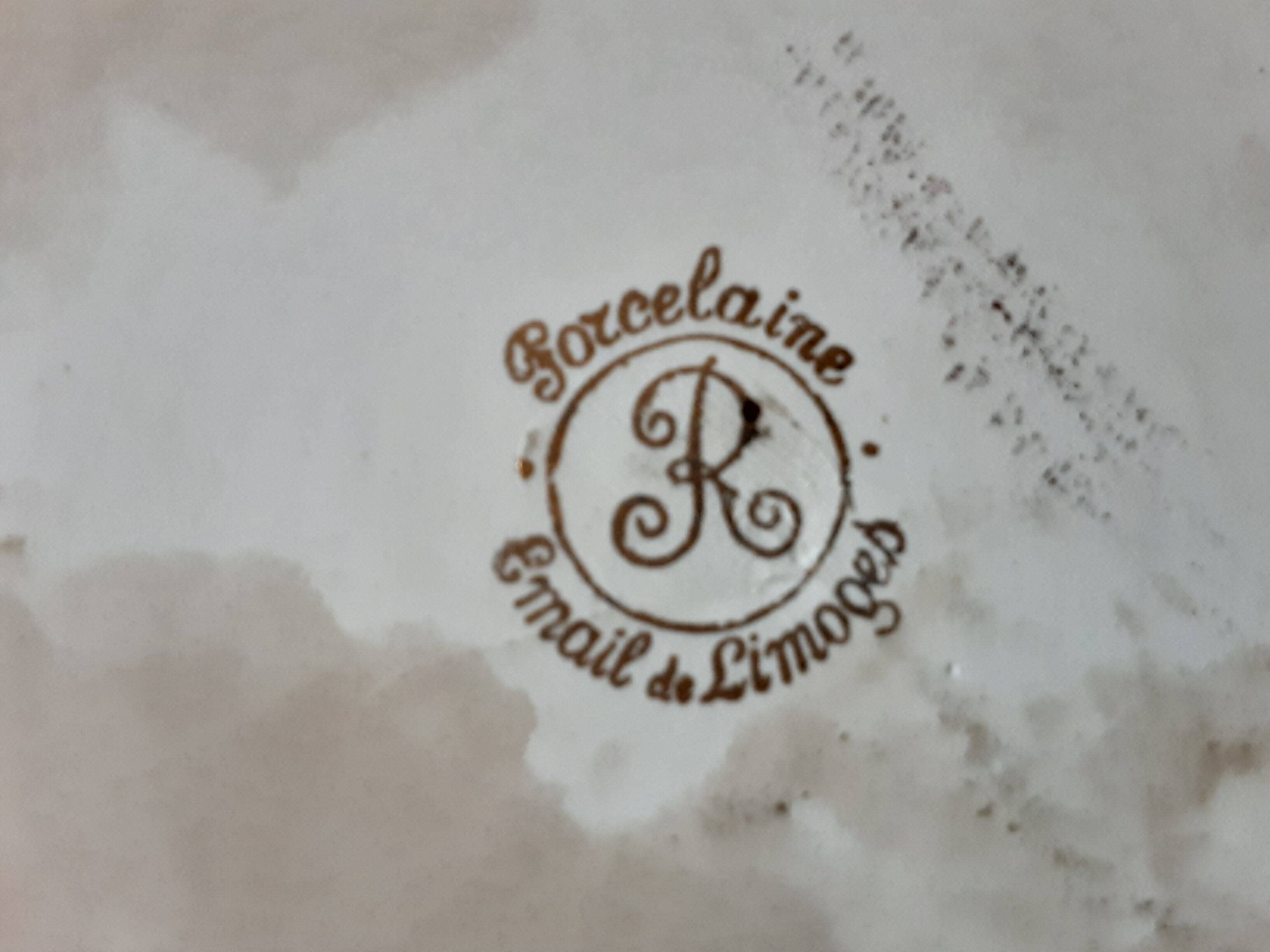 Large porcelain dish Limoges Email