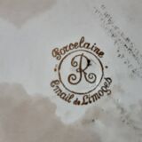 Large porcelain dish Limoges Email