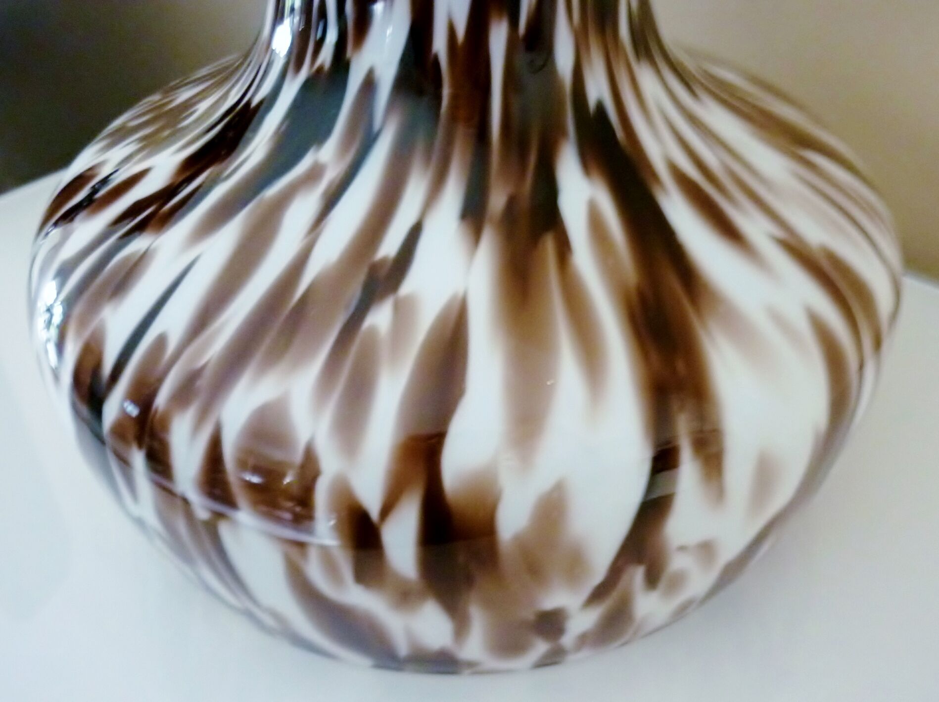 Pendant light in white opal glass with black speckles, 1960s/1970s