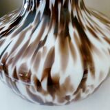 Pendant light in white opal glass with black speckles, 1960s/1970s