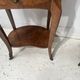 Pair of small kidney-shaped commodes in marquetry veneer, 20th century.