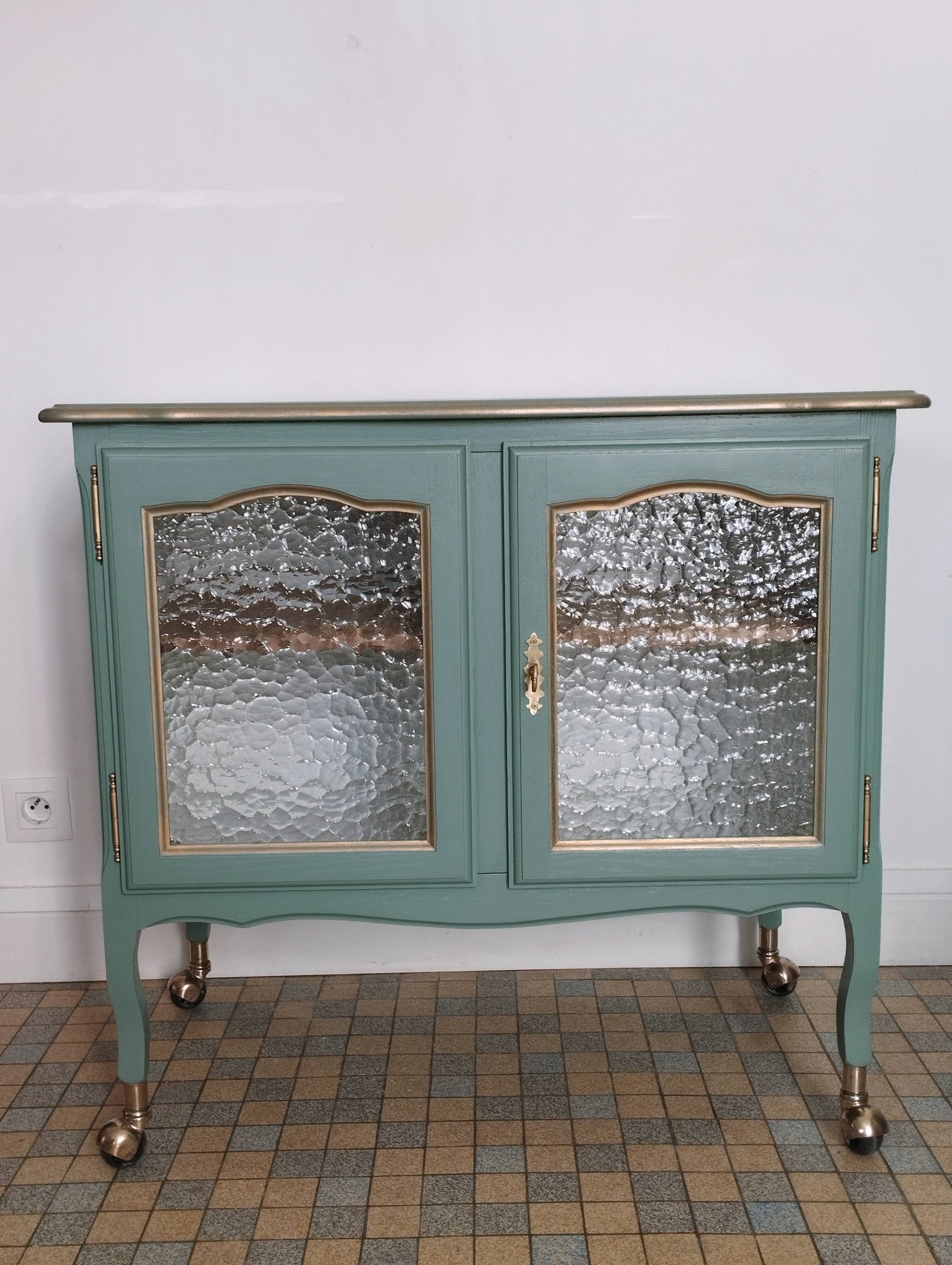 Vintage glass-fronted sideboard
