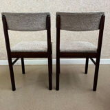 Pair of wooden chairs in loop fabric