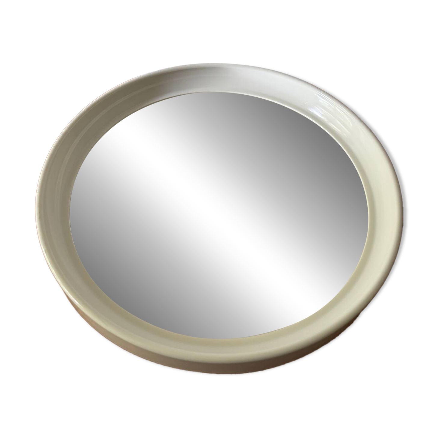 White Bakelite mirror from the 70s