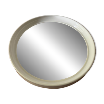 White Bakelite mirror from the 70s