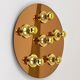 Fontana Arte Style Mirror in Gilded Bronze Glass Ceiling Light or Wall Sconce, Italy, 1970s