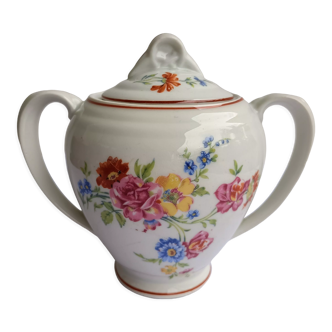 Pot à sucre ou à glaçon vintage porcelaine France fleurs