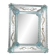 Venetian Rectangular Light-Blue Floreal Hand-Carving Mirror in Murano Glass Style