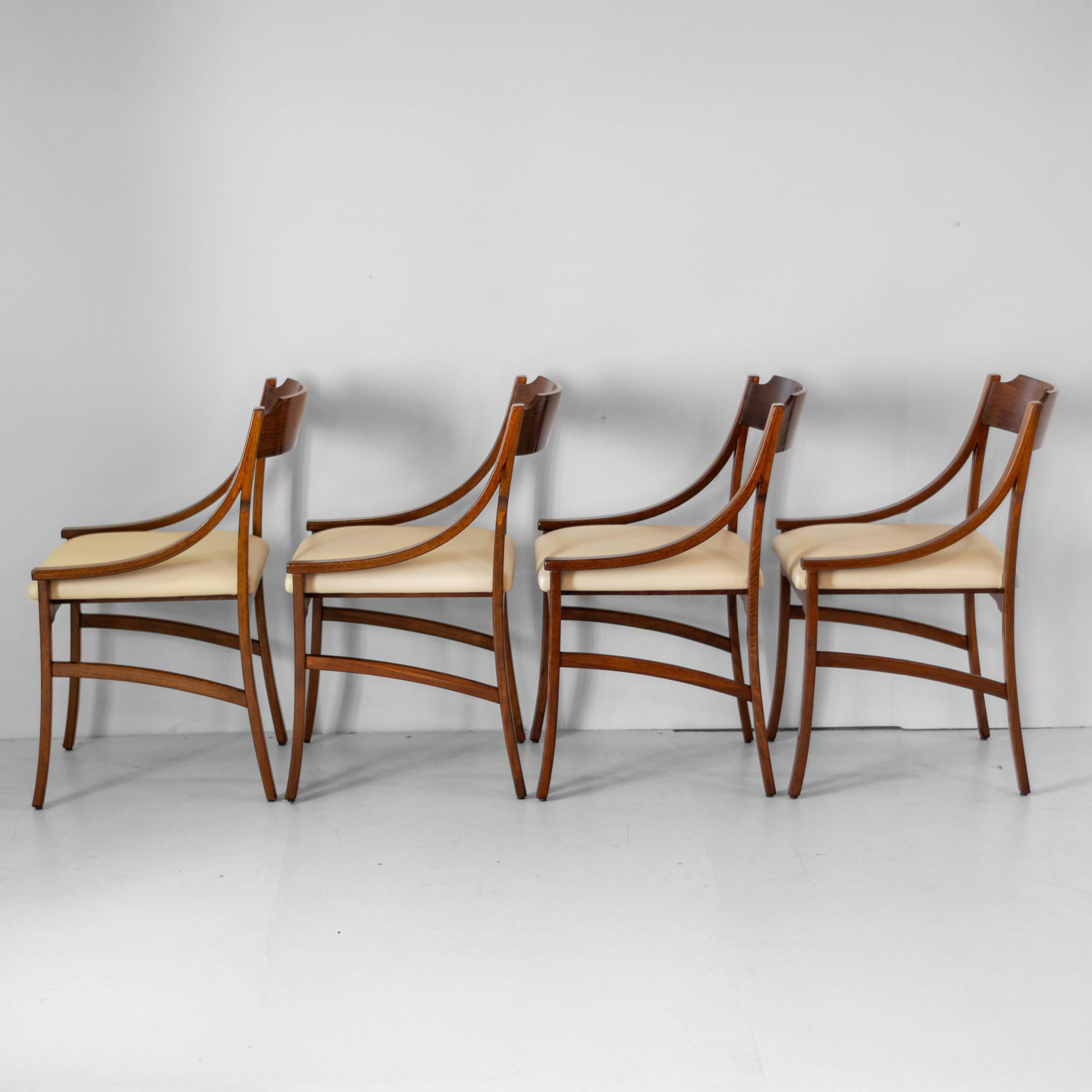Mid-Century Modern Cavatorta Wood Dining Chairs, Italy 1960s