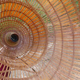 Vintage suspension "colonial" style in rattan and wicker
