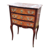 Commode ancienne en marqueterie style louis xv avec plateau marbre