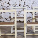 4 vintage folding cane chairs