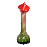 Murano Glass Vase Calla Lily - blown ribbed floral - Italy - Art Deco - 1970-1980
