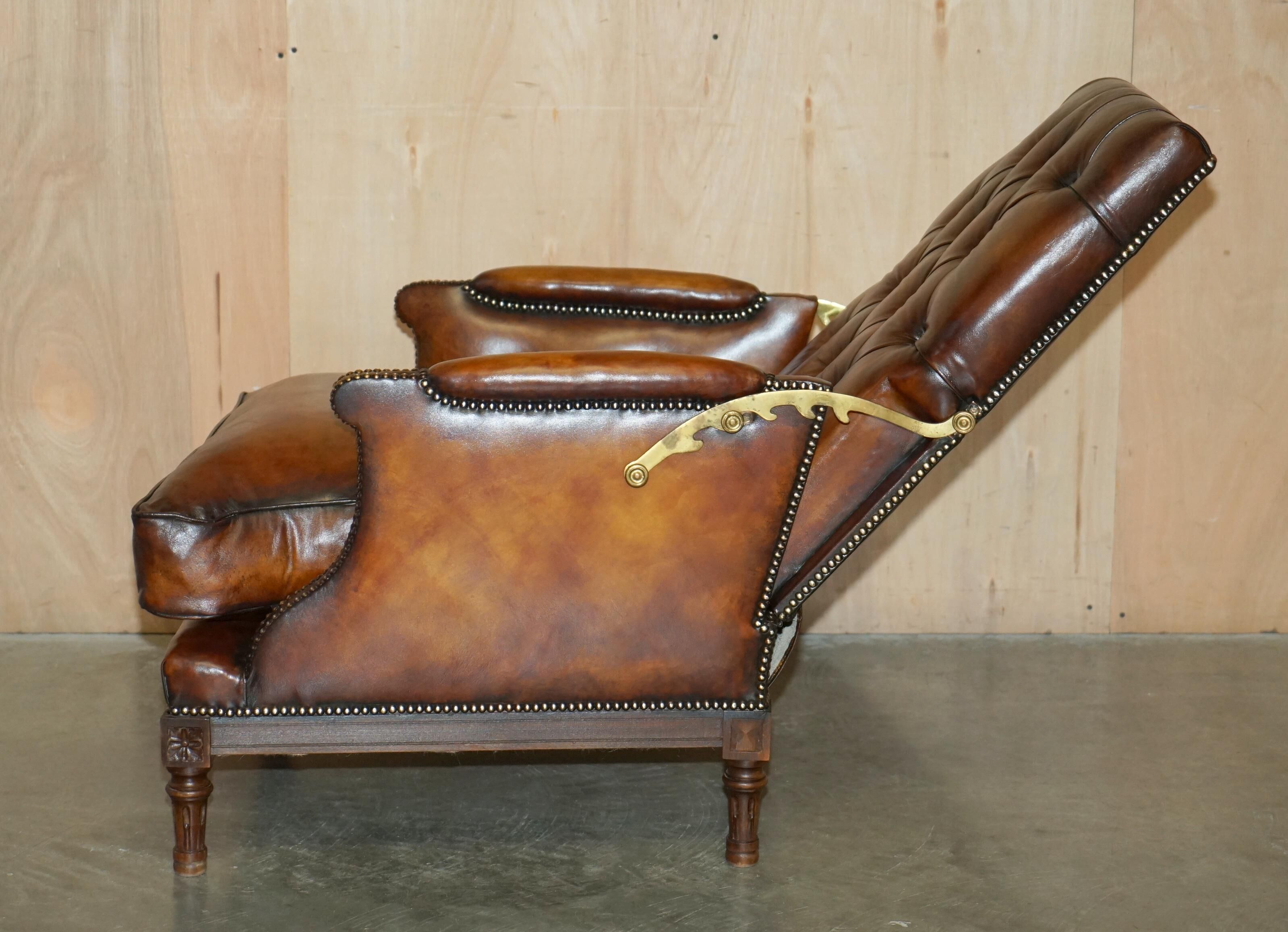 Fauteuil Club Chesterfield en Cuir Teint à la Main