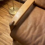 Danish sofa from the 70s in oak and buffalo leather