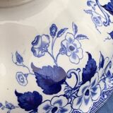 Antique salad bowl, Creil and Montereau, in earthenware, Flora model with bindweed