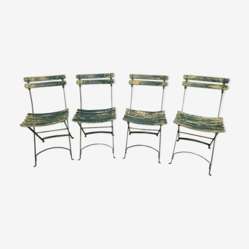 4 folding garden chairs from the 1930s
