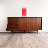 Large Danish Mid-Century Modern Teak Sideboard with Tambour Doors by Arne Vodder for Sibast