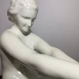 Ancient sculpture ODYV – Faïencerie de Vierzon – Art Deco seated woman