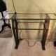 Vintage metal and glass console