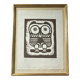 Eugène Fidler (1910-1990) Linocut "The Owl" 1987