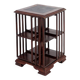 Table d'appoint en bois dur et bibliothèque tournante Vintage Sheraton Revival