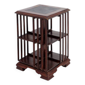 Vintage Sheraton Revival Hardwood & Revolving Bookcase Side End Table