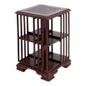 Vintage Sheraton Revival Hardwood & Revolving Bookcase Side End Table