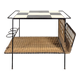 Table basse en rotin et céramique années 50