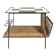 Table basse en rotin et céramique années 50